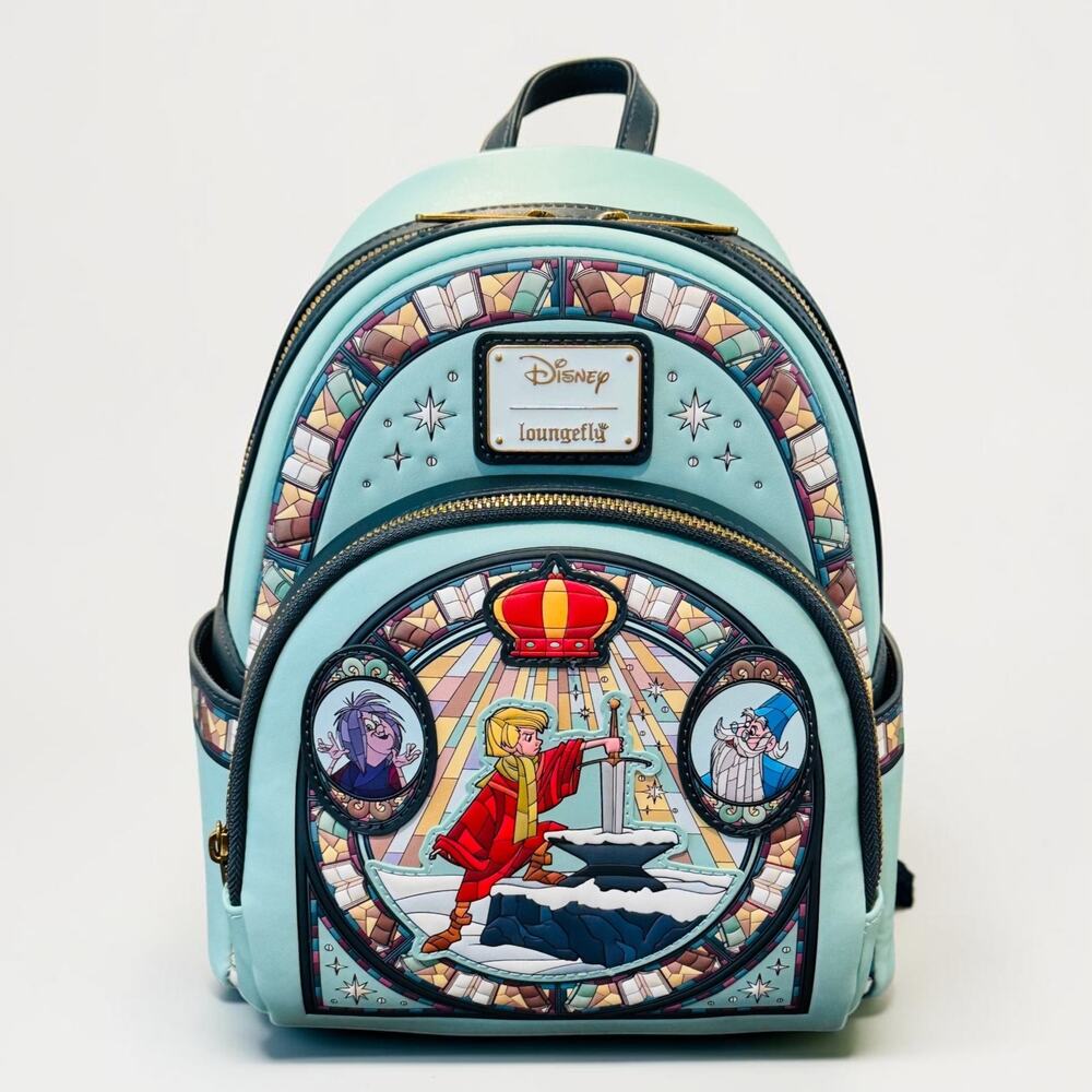 Loungefly Disney The Sword in the Stone Stained Glass Mini Backpack NWT
